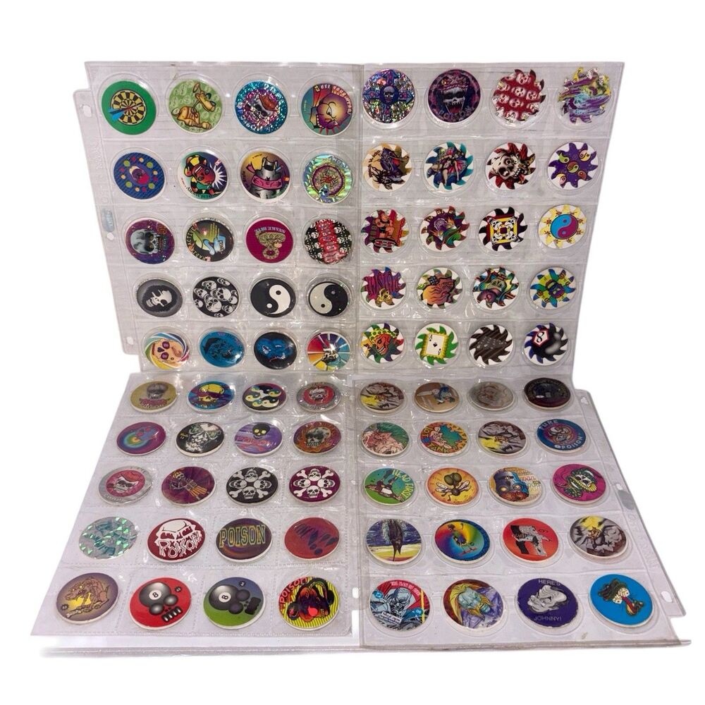 Vintage 1990s Pogs Milk Caps- Poison 99% Holographic Lot Of 160